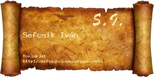 Sefcsik Iván névjegykártya