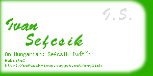 ivan sefcsik business card